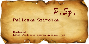 Palicska Szironka névjegykártya